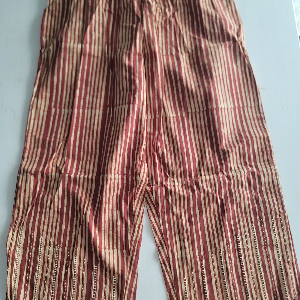 NWT Striped Red and Cream Pants Size Medium